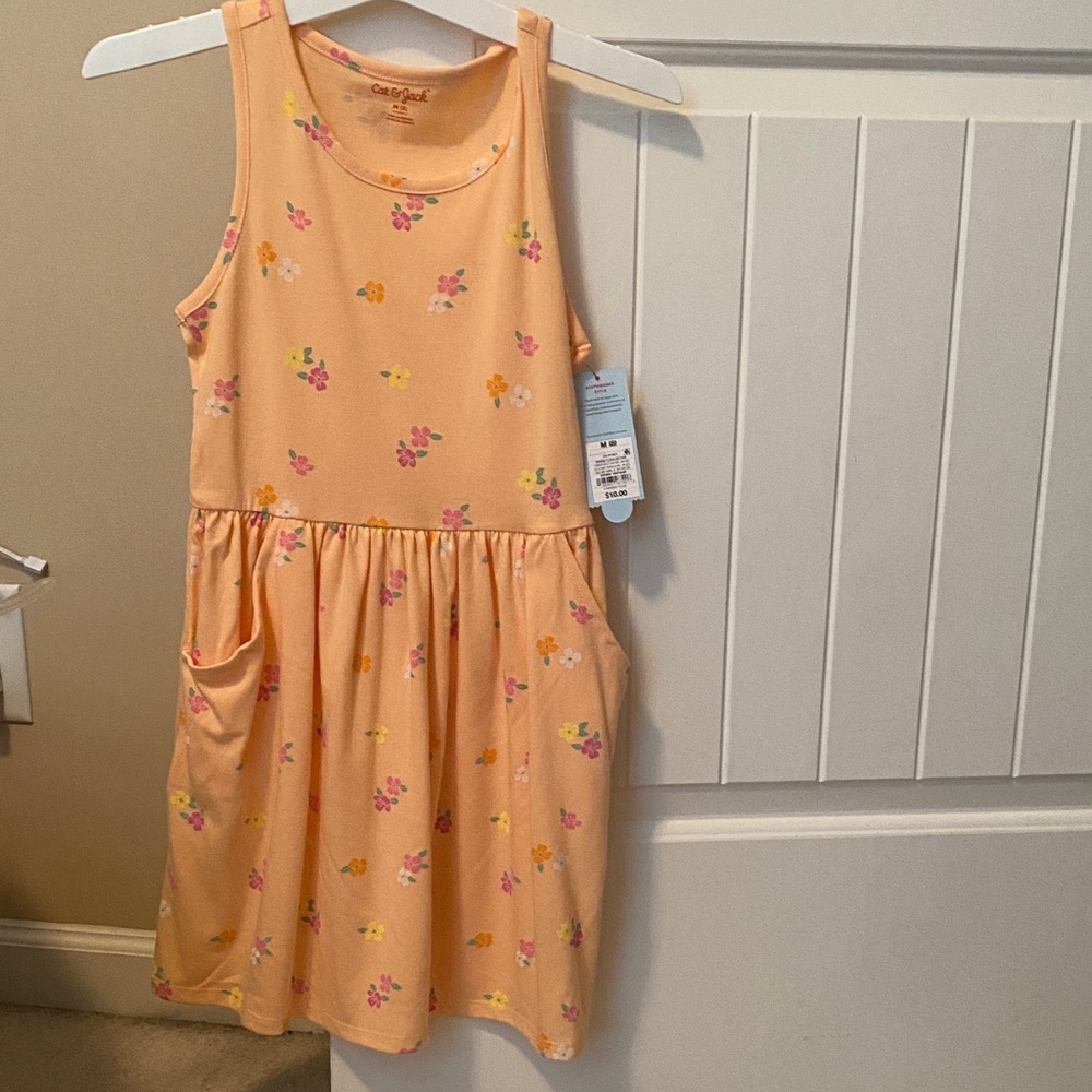 Cat & Jack Peach Dress with Floral Accents